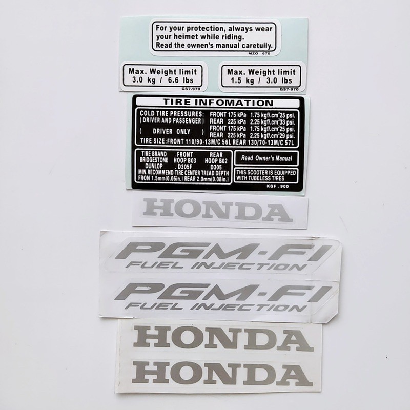 Tem thông số dành cho xe SH Việt