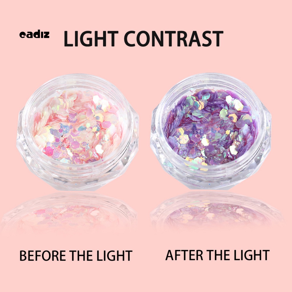 Hộp Bột Kim Tuyến Lấp Lánh Thay Đổi Màu Sắc Dùng Để Trang Trí Móng Nghệ Thuật