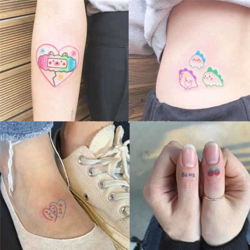 Set 30 hình xăm dán tạm thời hình cầu vồng quyến rũ cho nữ