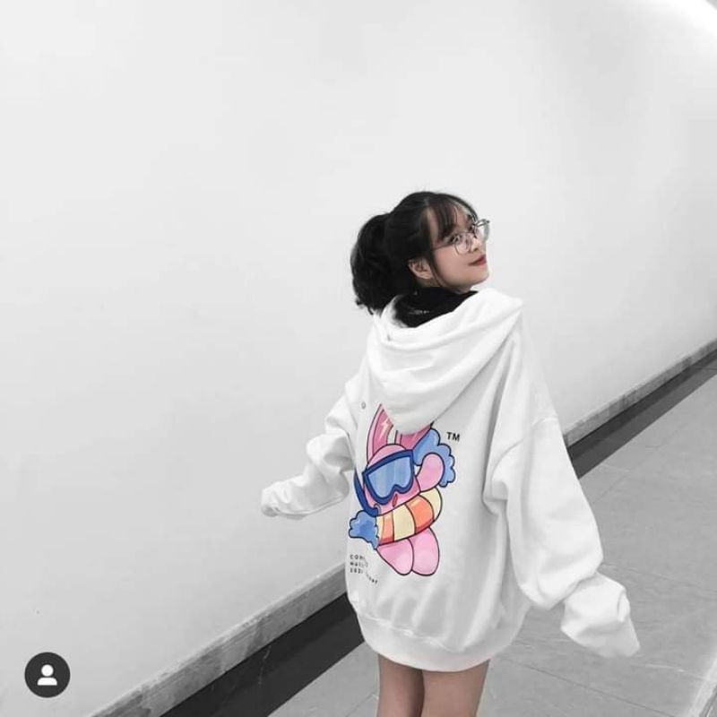 Áo khoác Jacket trắng form rộng