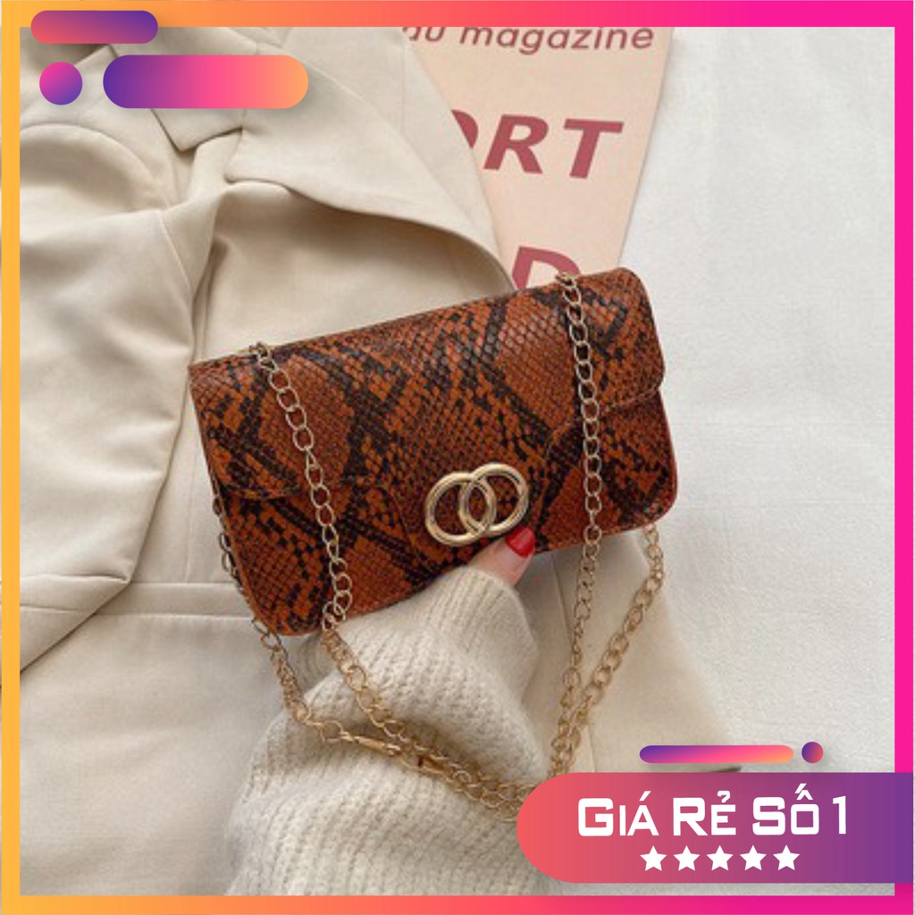 Túi xách nữ đeo chéo mini họa tiết da trăn phong cách Retro- DC08 túi đeo vai - TX Chip Xinh
