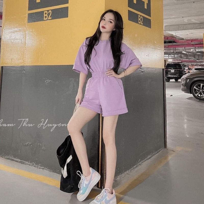 [Chất Đep] Set Đùi Trơn Thụng Cộc Tay Mát💖FREESHIP💖 Set Quần Short Áo Phom Rộng Tay Lỡ Xinh xắn | BigBuy360 - bigbuy360.vn