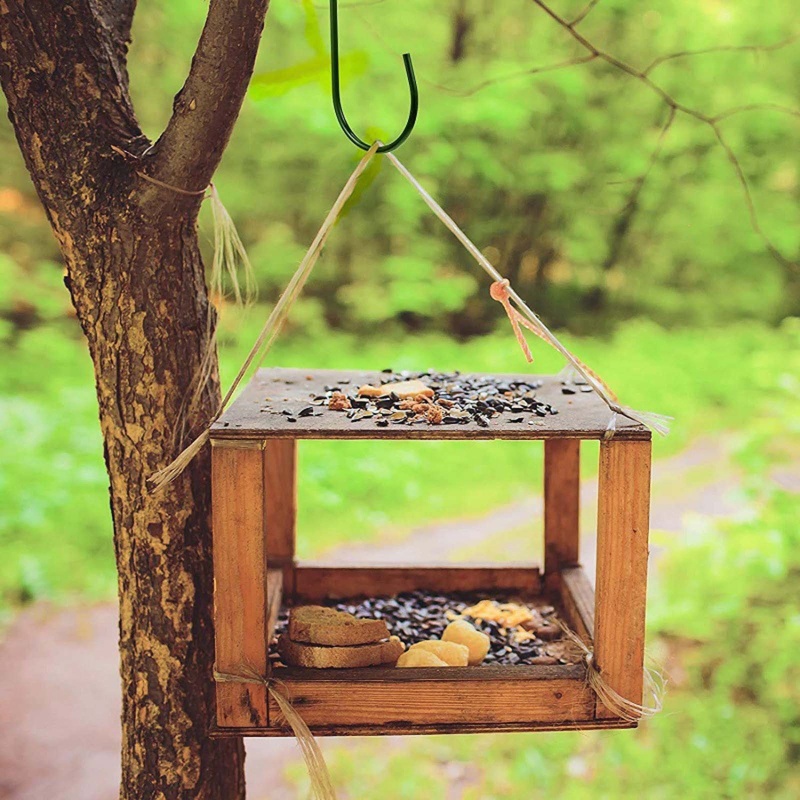 Bộ 2 Móc Treo Thức Ăn Cho Chim Bằng Kim Loại Hình Chữ S