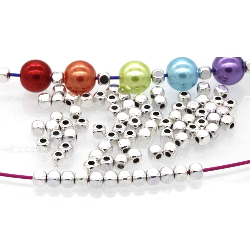 Set 100 hạt cườm xỏ lỗ kích thước 3.5x3mm dùng làm trang sức thủ công