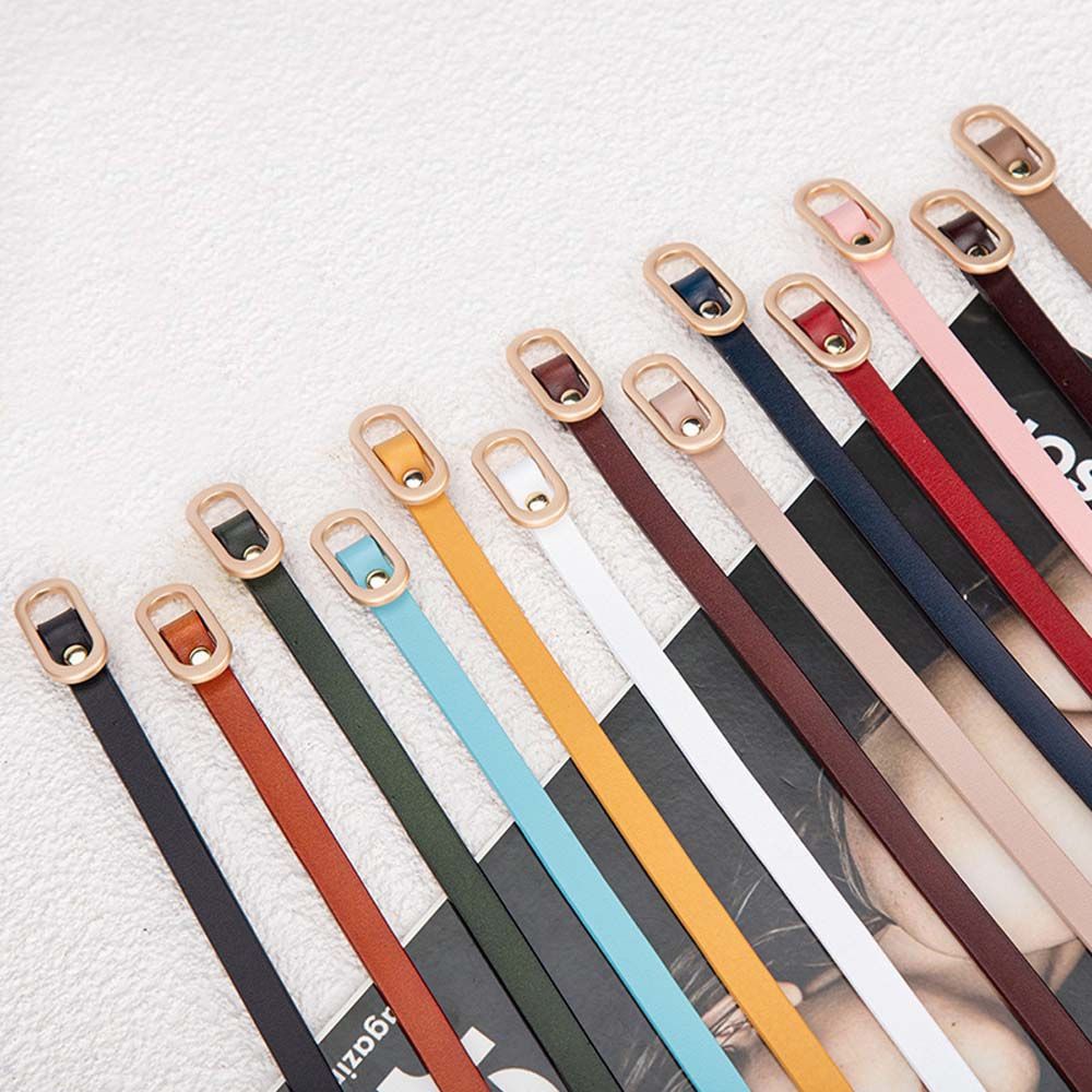 Thắt Lưng Da Bò Màu Trơn Không Bị Rách Thời Trang Cho Nữ