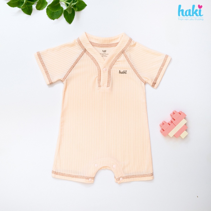 Bộ body đùi tay raglan cổ trụ phối chỉ cho bé chất liệu Modal  cao cấp siêu mềm mịn HAKI BM010