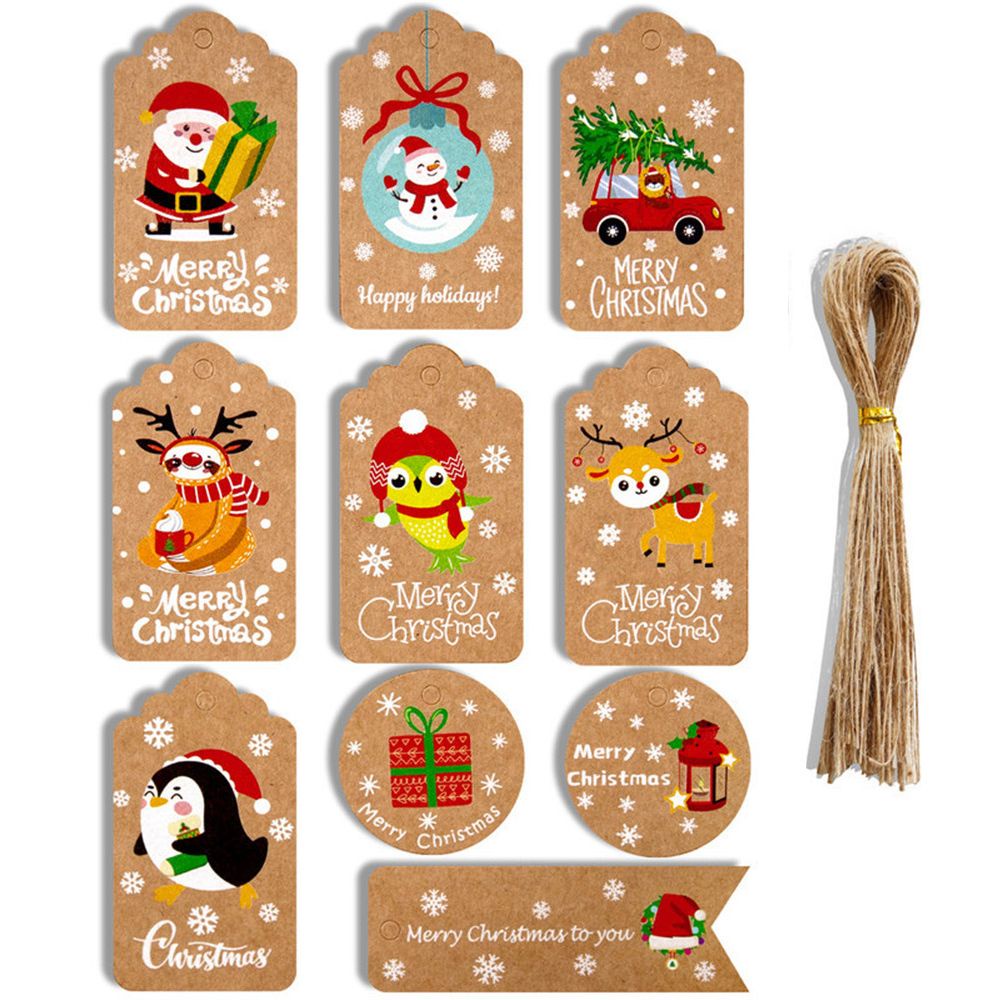 Set 50 Thẻ Giấy Trang Trí Giáng Sinh DIY