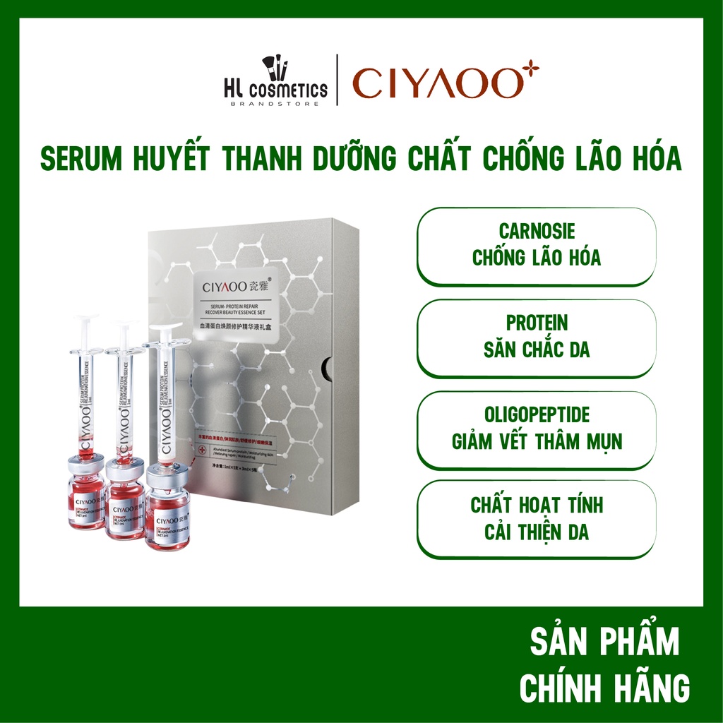 BỘ CHĂM SÓC DA CIYAOO SERUM HUYẾT THANH DƯỠNG CHẤT CHỐNG LÃO HÓA 1ml x5 +3ml x5 QX0021