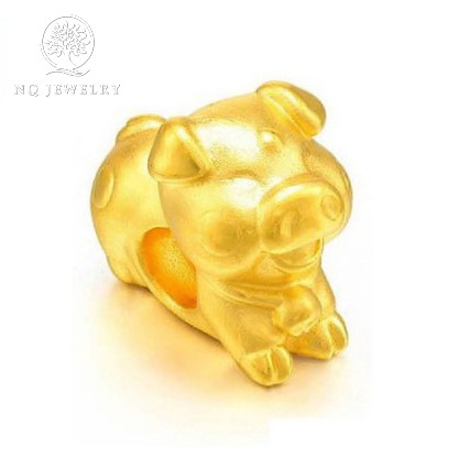 Charm bạc mạ vàng 12 con giáp xỏ ngang - NQ Jewelry