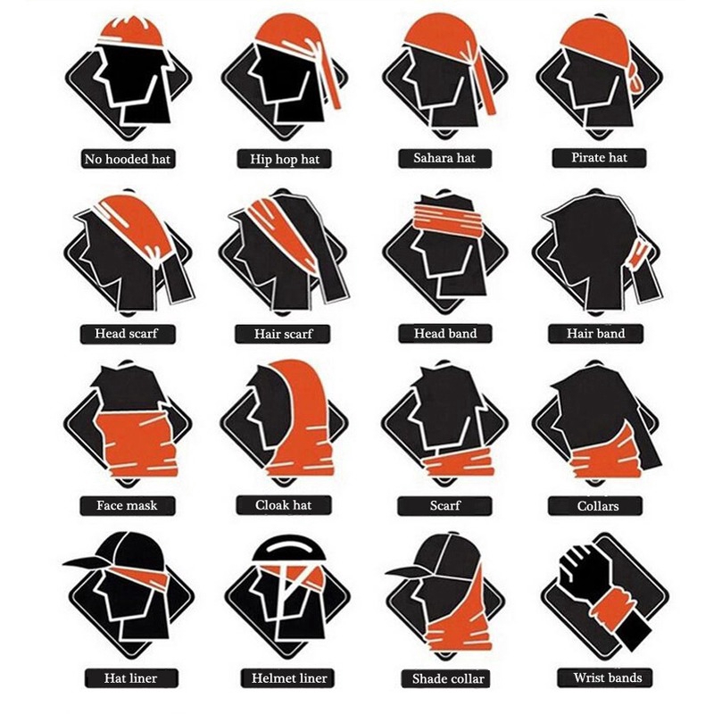 Khăn bandana thể thao X-TIGER làm băng đeo đầu/ khẩu trang chống bụi chống tia UV khi lái mô tô xe đạp
