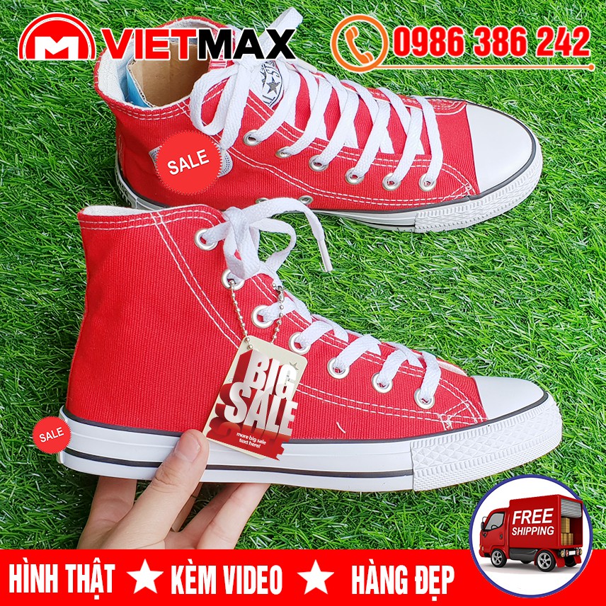 🔥 [SALE] Giày Thể Thao CV Classic Đỏ Cổ Cao Hàng Đẹp