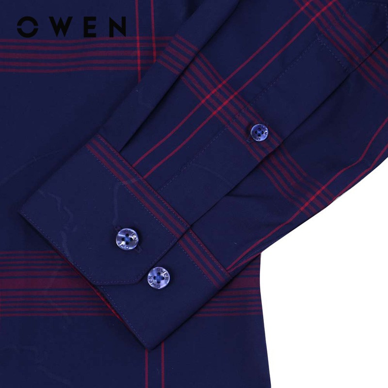 Áo Sơ mi dài tay nam Owen Bamboo Regularfit màu xanh tím - AR90508DT