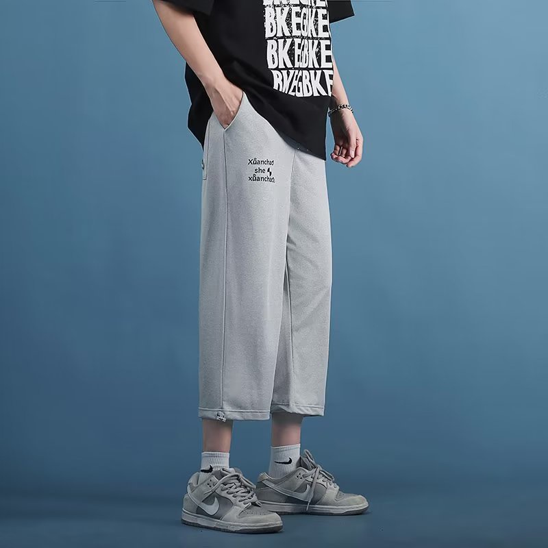 Quần ống rộng In Chữ Phong Cách Nhật Bản Thời Trang Cho Nam Cỡ M-3XL