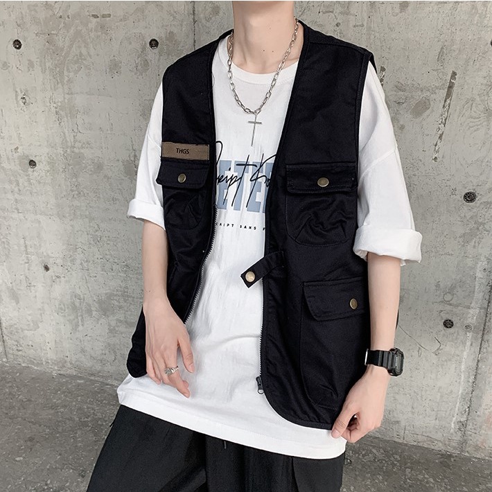 Áo Gile Khoác Nam Kiểu Dáng Cá Tính Phong Cách Unisex Cực Chất Ngầu