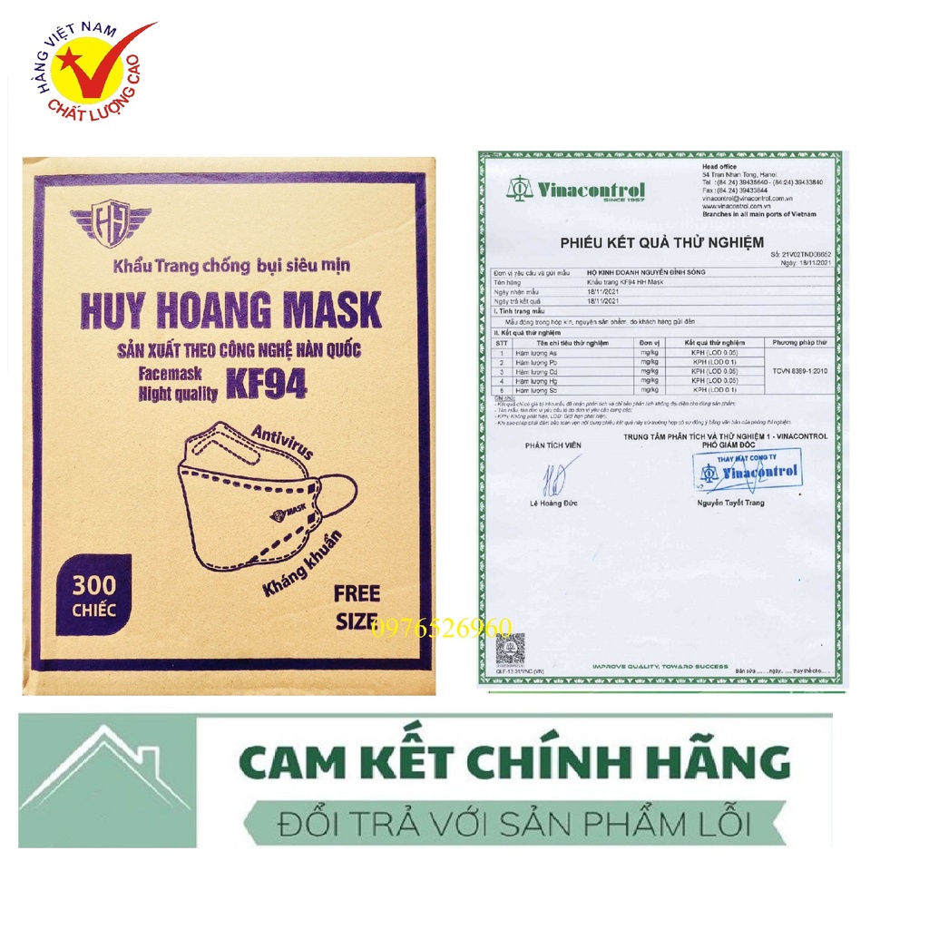 1 Thùng 300 Khẩu trang KF94 Công nghệ Hàn Quốc _100% chính hãng