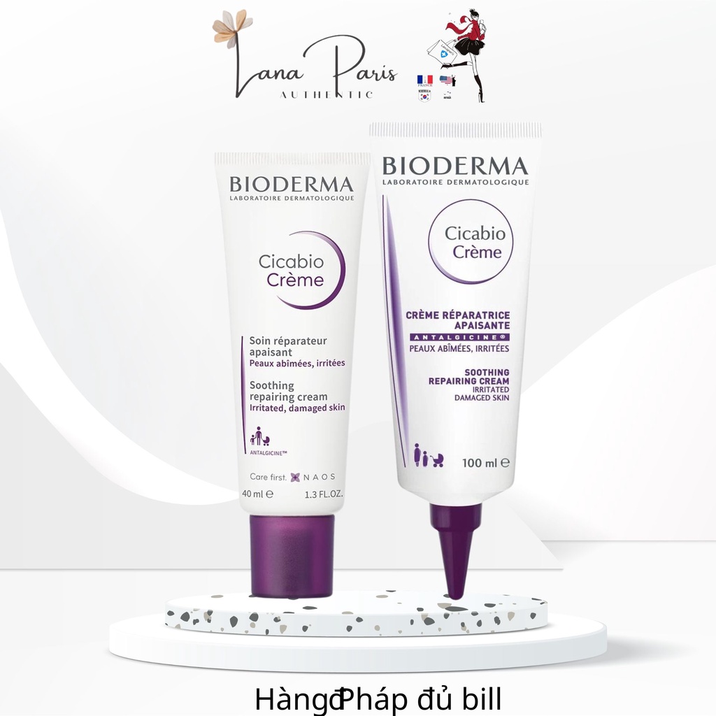 Sẵn kem dưỡng cicabio Bioderma 40ml và 100ml hàng pháp có bill