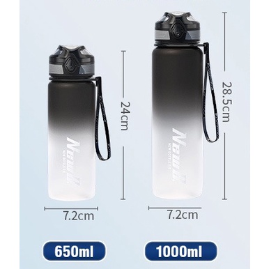 Bình nước thể thao, bình nước Tritan 1000 ML có nắp lọc trà có quai cầm chắc chắn tập gym, đi học cao cấp FITEZY