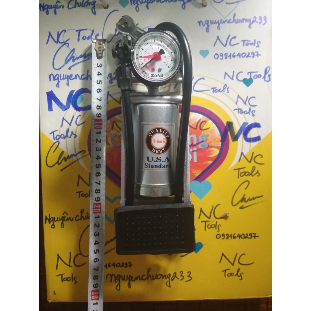 Bơm đạp chân cao cấp 1 ống USA STANDARD - BƠM XE ĐẠP, XE MÁY (Hơi cực mạnh)  chính hãng 114,000đ