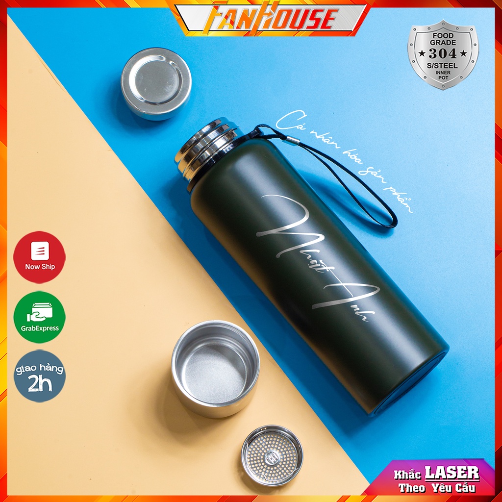 Bình giữ nhiệt KD 852 bình nước cao cấp 36h nắp tách thành cốc toàn bộ bằng inox 304