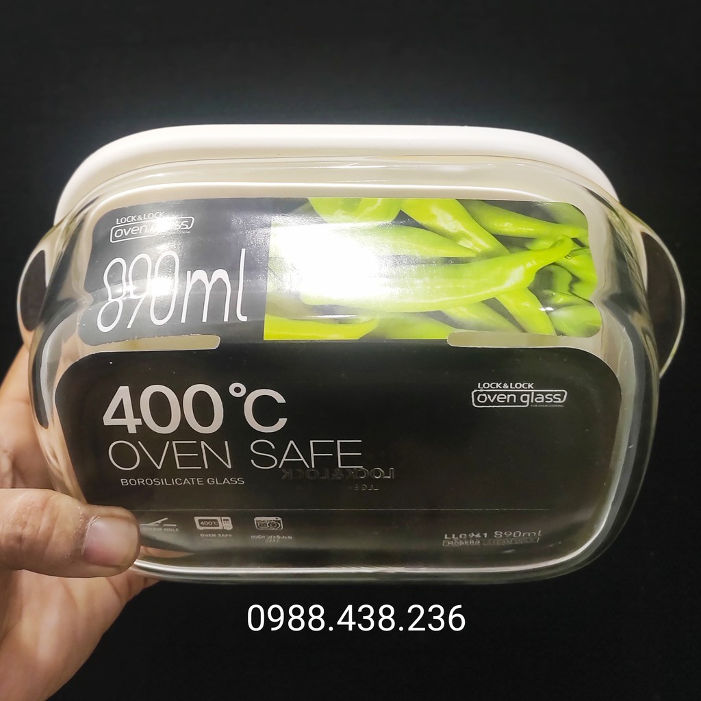 Hộp thủy tinh chịu nhiệt Lock&amp;lock 890ml