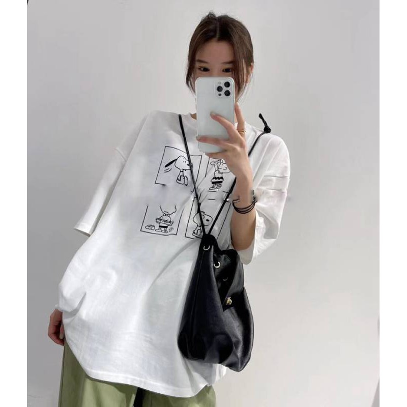 Áo phông SNOPY cotton tay lỡ, form rộng P7, áo thun 2T Unisex | BigBuy360 - bigbuy360.vn