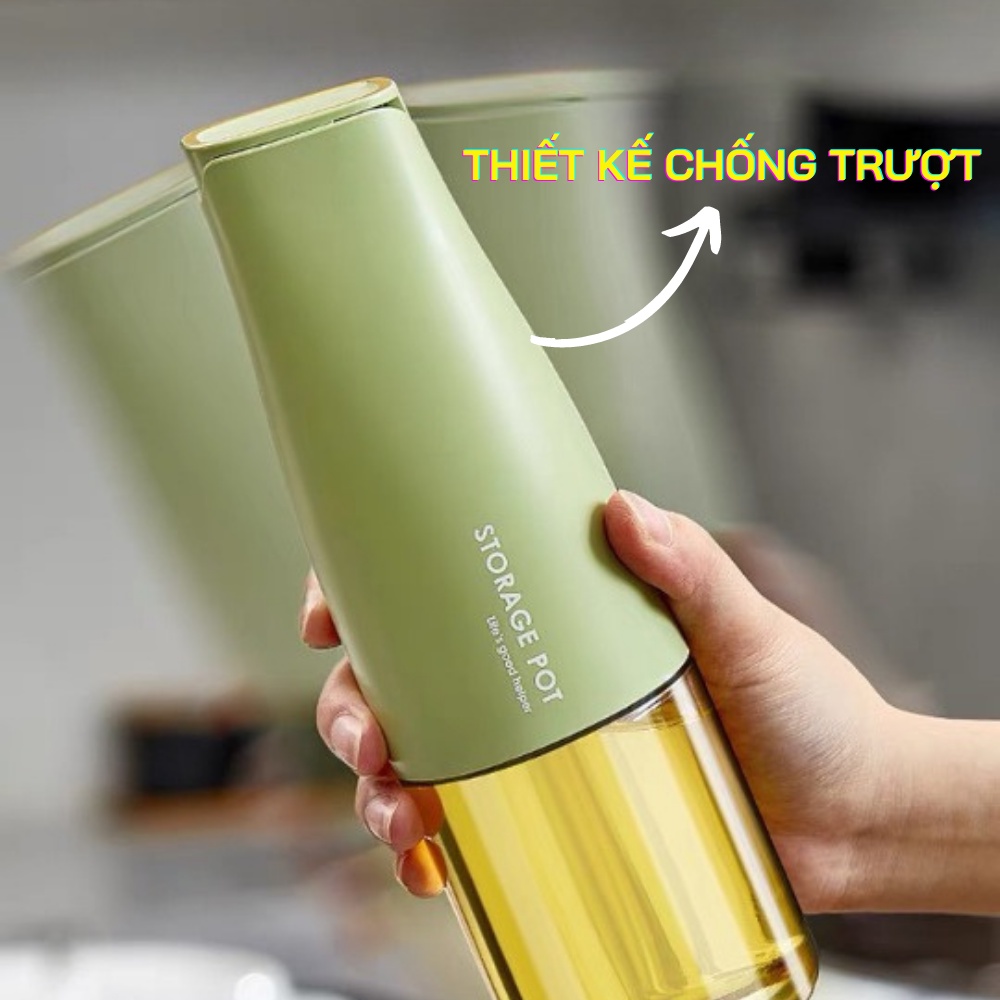 Lọ đựng gia vị thủy tinh/ hũ đựng dầu ăn, giấm nắp tự động thông minh chống tràn ra ngoài