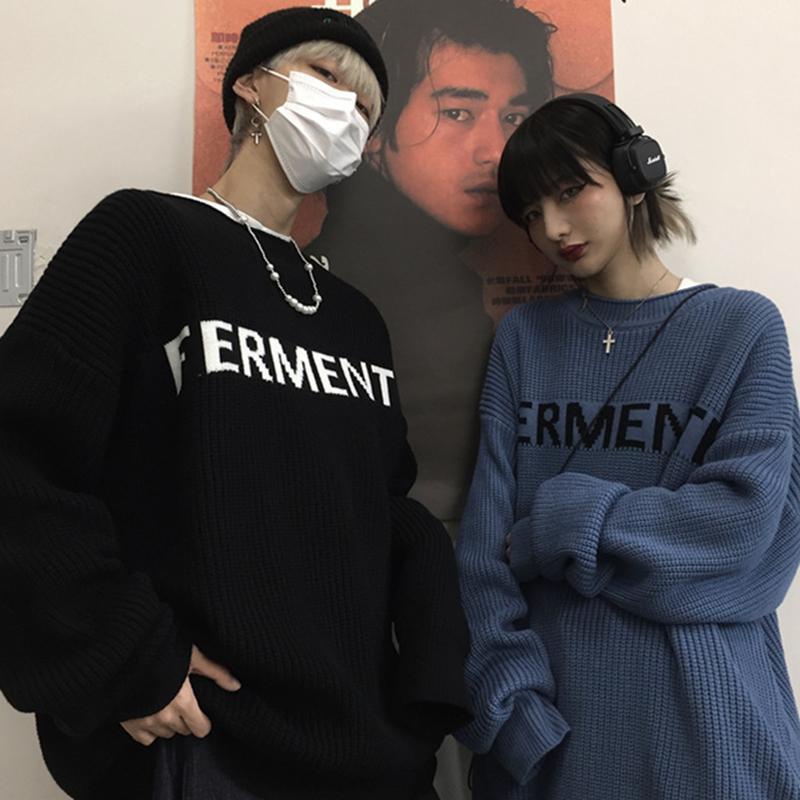 Áo Sweater Pullover Cổ Tròn In Chữ Phong Cách Hàn Quốc Thời Trang Thu Đông Mới Dành Cho Couple