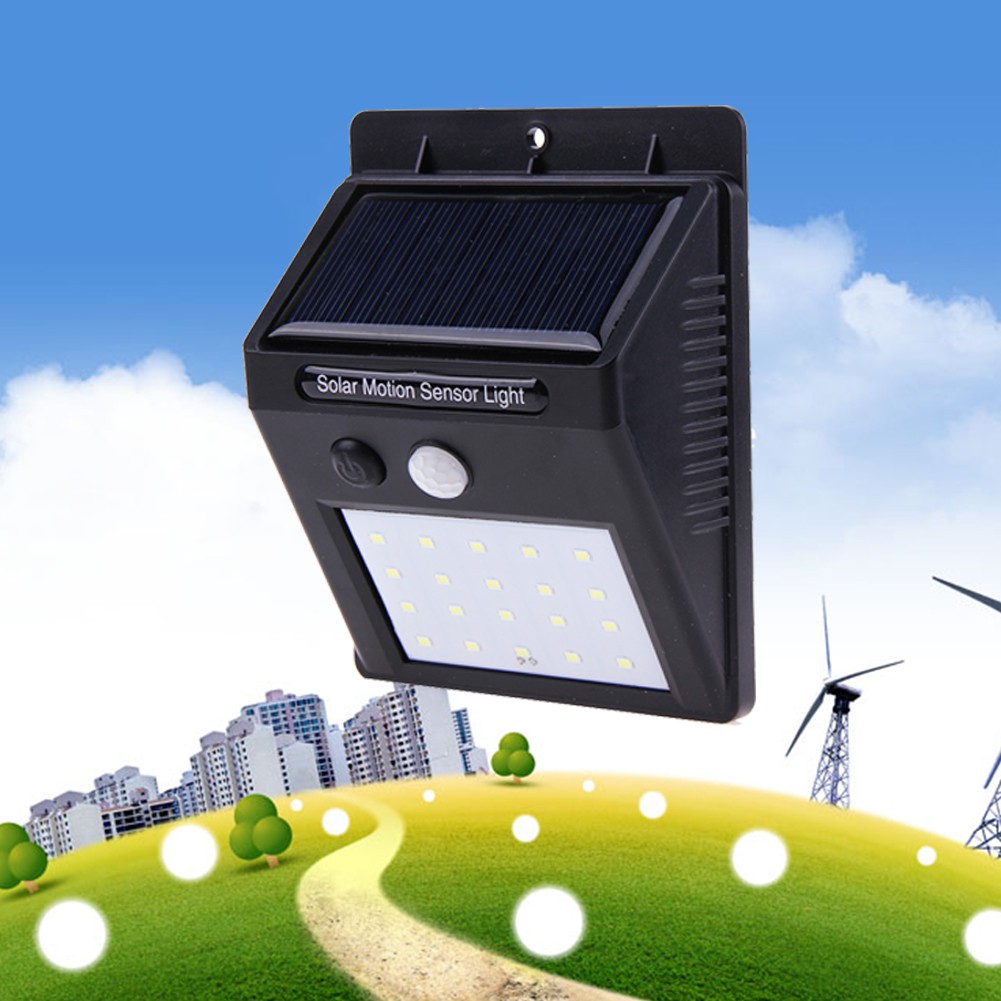Đèn năng lượng mặt trời 20 bóng LED chiếu sáng sân vườn tích hợp cảm biến chuyển động tiện dụng