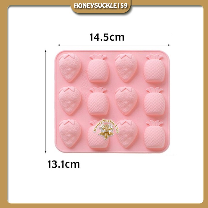 [Ảnh Thât+Video Hướng Dẫn]Khuôn Silicon Đổ Socola/Thạch/Đá/Kẹochipchip/Pudding Hinh 6 Quả Dâu Tây 6 Quả Thơm