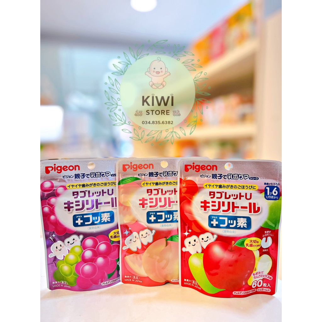 Kẹo ngậm chống sâu răng Pigeon Nhật cho bé 18m+ ( gói 60 )