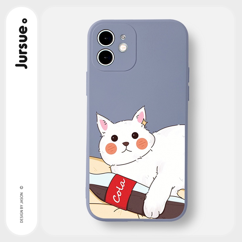 Ốp lưng JURSUE hoạt hình cặp đôi dễ thương đẹp Cho iPhone 14 13 12 11 Pro Max SE 2020 X XR XS 8 7 ip 6S 6 Plus kute Y2338