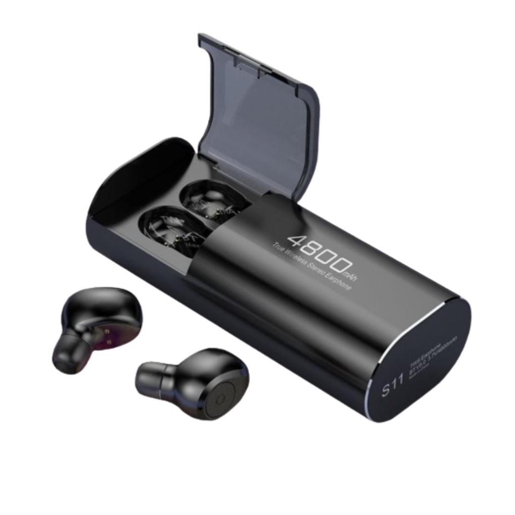 Tai Nghe Blutooth- Tai Nghe S11 kiêm sạc dự phòng 4800 mAh, không dây, có thể sử dụng riêng biệt 2 tai cho 2 điện thoại | BigBuy360 - bigbuy360.vn