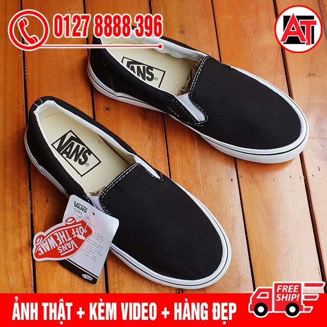 [FLASH SALE] Giày Thể Thao Lười Slip On Đen Trắng Nam Nữ