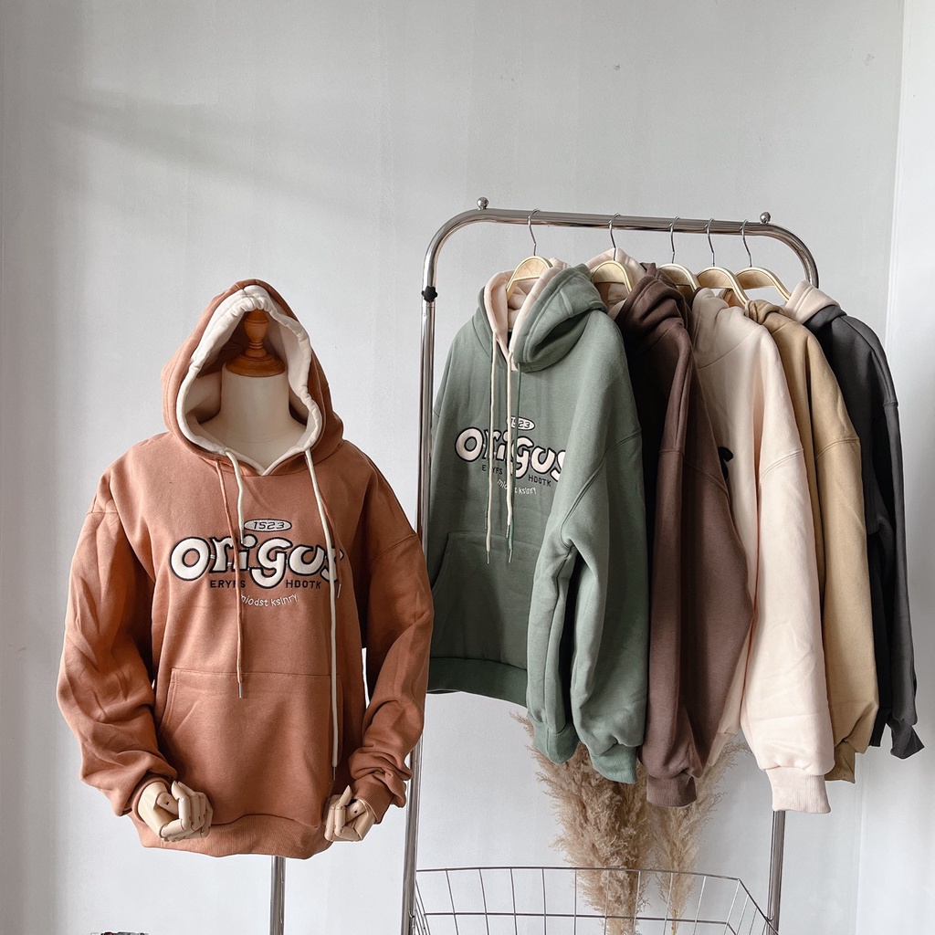 Áo Khoác Hoodie  Có Mũ Chữ Thêu ORIGOS Tay Dài Kiểu  | Smide Clothing