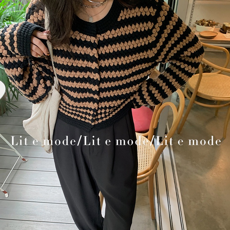 Áo Cardigan Dệt Kim Tay Dài Kẻ Sọc Thời Trang Hàn Quốc Cho Nữ | BigBuy360 - bigbuy360.vn