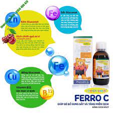 Siro Ferro C (Chai 200ml) Bổ sung Vitamin C, Sắt, Kẽm Cho Trẻ/ FER /FERO C SIRO BỔ MÁU/ PHARMACY Q7