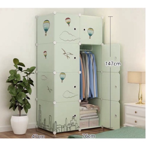 TỦ NHỰA LẮP GHÉP TỦ QUẦN ÁO 8 Ô SÂU 47 TẶNG THANH TREO THÔNG MINH TIỆN LỢI