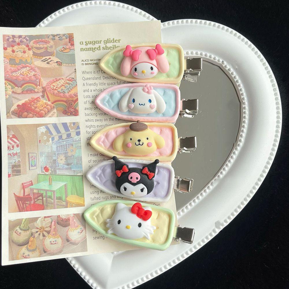 IVORY Kẹp Tóc Nhựa Hình Chú Vịt Hoạt Hình Phong Cách Retro Ngọt Ngào Cho Nữ