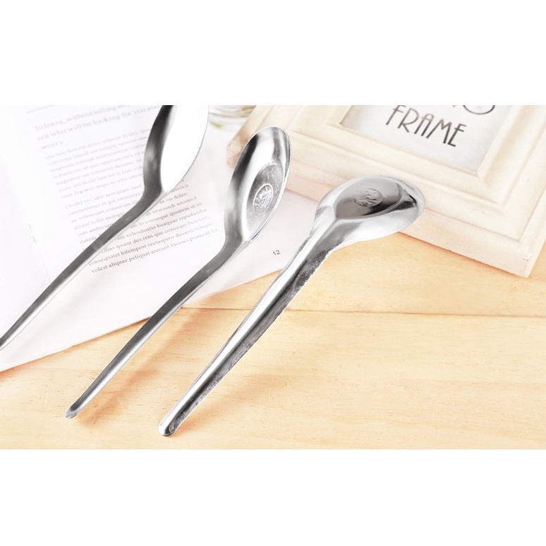Thìa Phở Inox Cán Dài 17cm Cong