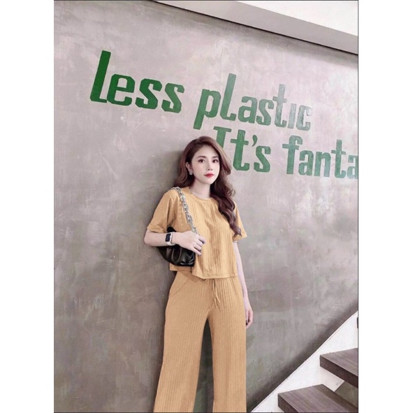 Set bộ thun borip siêu mềm mịn co giãn thoáng mát cao cấp mặc ở nhà, mặc đi chơi