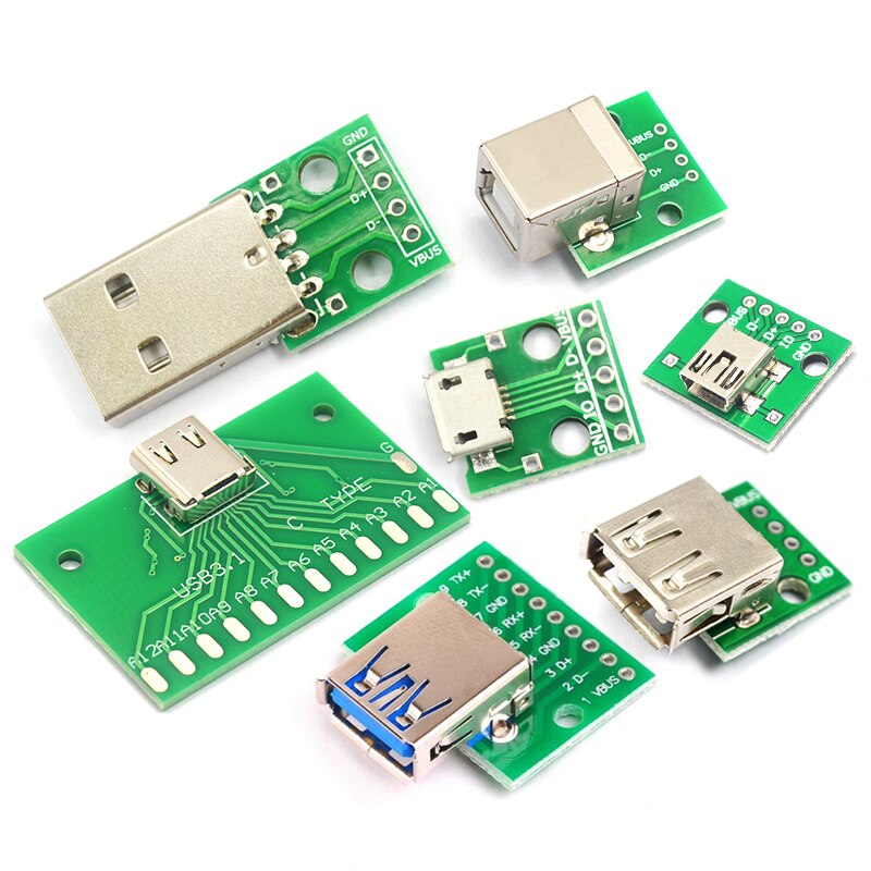 Set 5 / 2 Bảng Mạch Chuyển Đổi Cổng Usb Sang Mini Micro Usb Sang Dip Board 2.54mm Female Type-C Usb2.0 3.0 | BigBuy360 - bigbuy360.vn