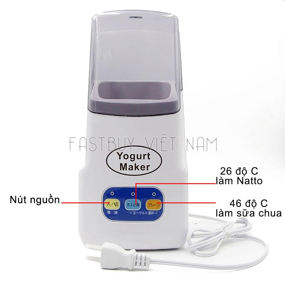 Máy làm sữa chua Yogurt Maker 3 Nút  Vận Hành Máy Một Cách Đơn Giản, Dễ Dàng Vệ Sinh