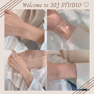 ✨Vòng đeo tay nữ✨Lắc tay hai lớp mạ bạc S 925✨Vòng tay thời trang✨TS01