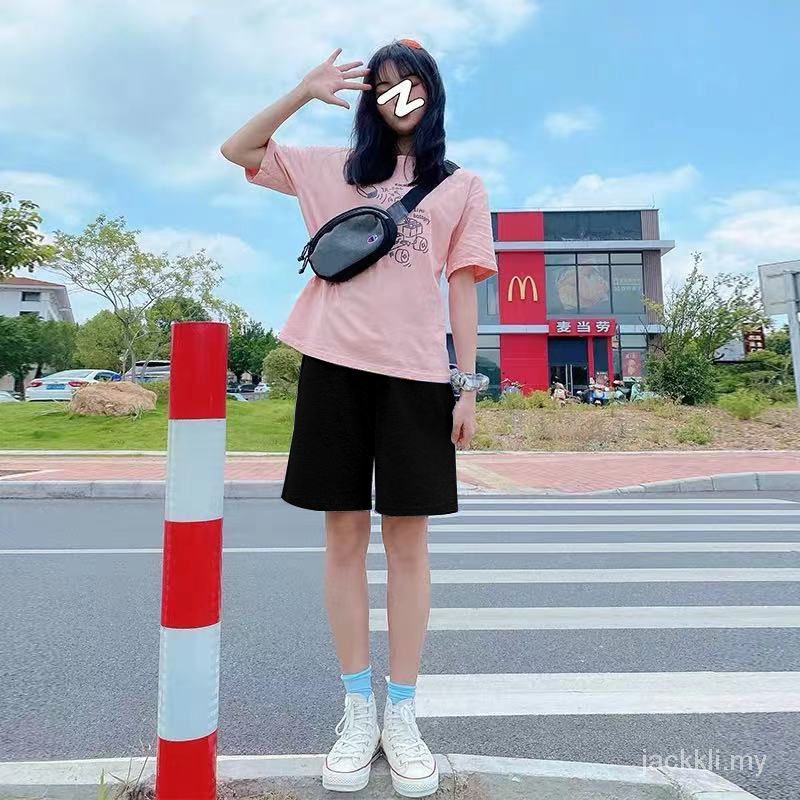 Đen Quần ngắn ống rộng Lưng Cao Phong Cách Hàn Quốc Thời Trang Mùa Hè Dành Cho Trẻ 2021 | BigBuy360 - bigbuy360.vn