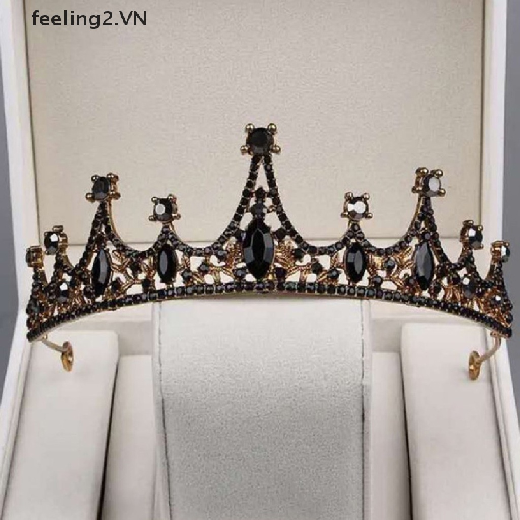1 Vương Miện Cô Dâu Pha Lê Đen Cổ Điển