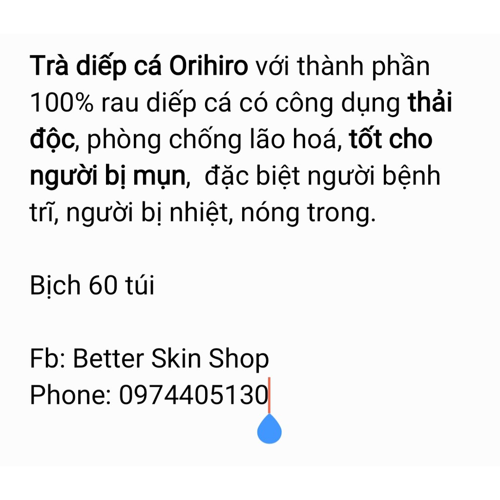 Trà diếp cá Orihiro 60goi Nhật Bản