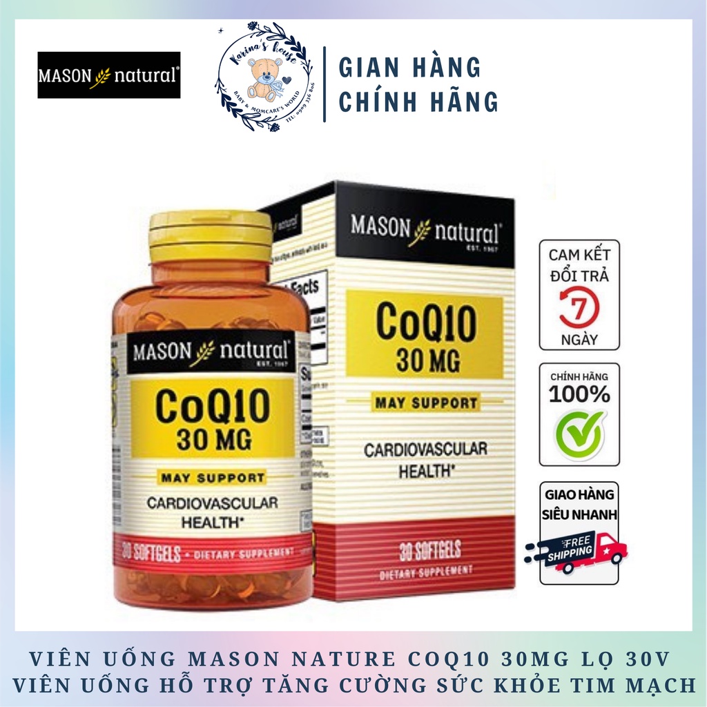Viên Uống MASON Hỗ Trợ Tăng Cường Sức Khỏe Tim Mạch - MASON NATURAL COQ10 30MG