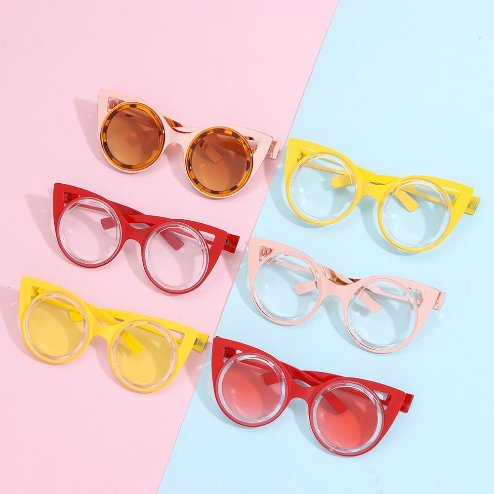 LUOL Mắt Kính Gọng Tròn Phối Lông Nhung Dễ Thương Xinh Xắn