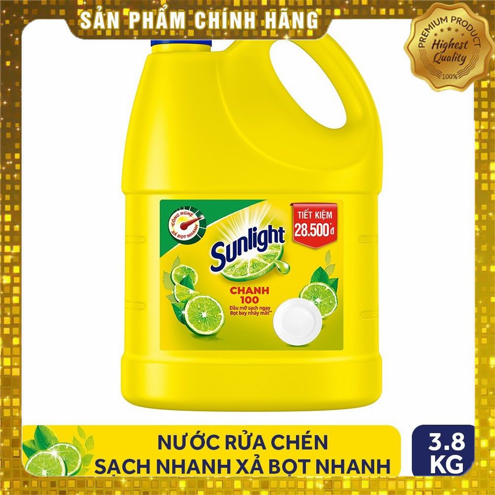 Nước Rửa Chén Sunlight Chanh Can 3.8KG