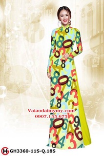 Vải áo dài in hình môn Toán